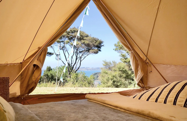 view from a Glamping campsite