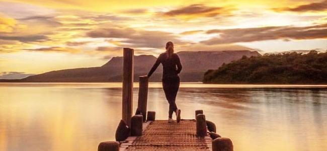 Sunset on lake Tarawera