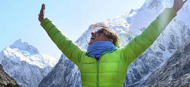 Girl in Green Jacket in the Mountains on a NZ Tour