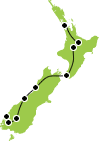 13 Day Natural NZ Queenstown to Auckland Map