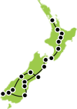 18 Day New Zealand Grandeur Itinerary Small Map