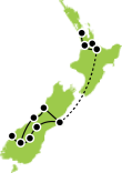 12 Day New Zealand Highlights Small Map