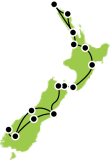 23 Day New Zealand Discovery Tour Small Map