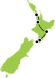 North Island Birding and Wildlife Tour Small Map