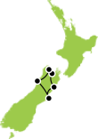 7 Day Top of the South Island Itinerary Small Map