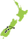 10 Day Southern Pioneer Haka Plus Tour Small Map