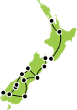 The 21 Day Best of NZ Vacation Package Itinerary small map