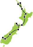 18 Day Best of NZ Private Luxury Tour Small Map