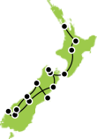 Best of Both Islands - A Privately Guided Tour of New Zealand Small Map