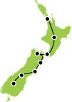 Map of Two Week Active New Zealand Honeymoon Itinerary