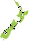 Tour Map: 18 Day Premium New Zealand