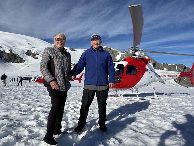 Glacier helicopter landing