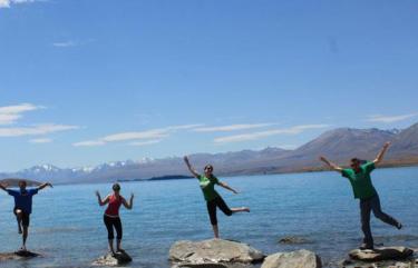 Having fun on the shores of Tekapo