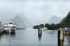 Moody misty Milford Harbour