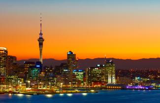 Auckland the city of Sails as seen at night