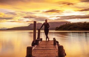 Sunset on lake Tarawera