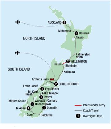 Map of 14 Day Signature Panorama Itinerary