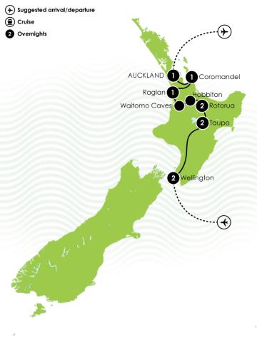 Tour Map: 10 Day Northern Trail Northbound